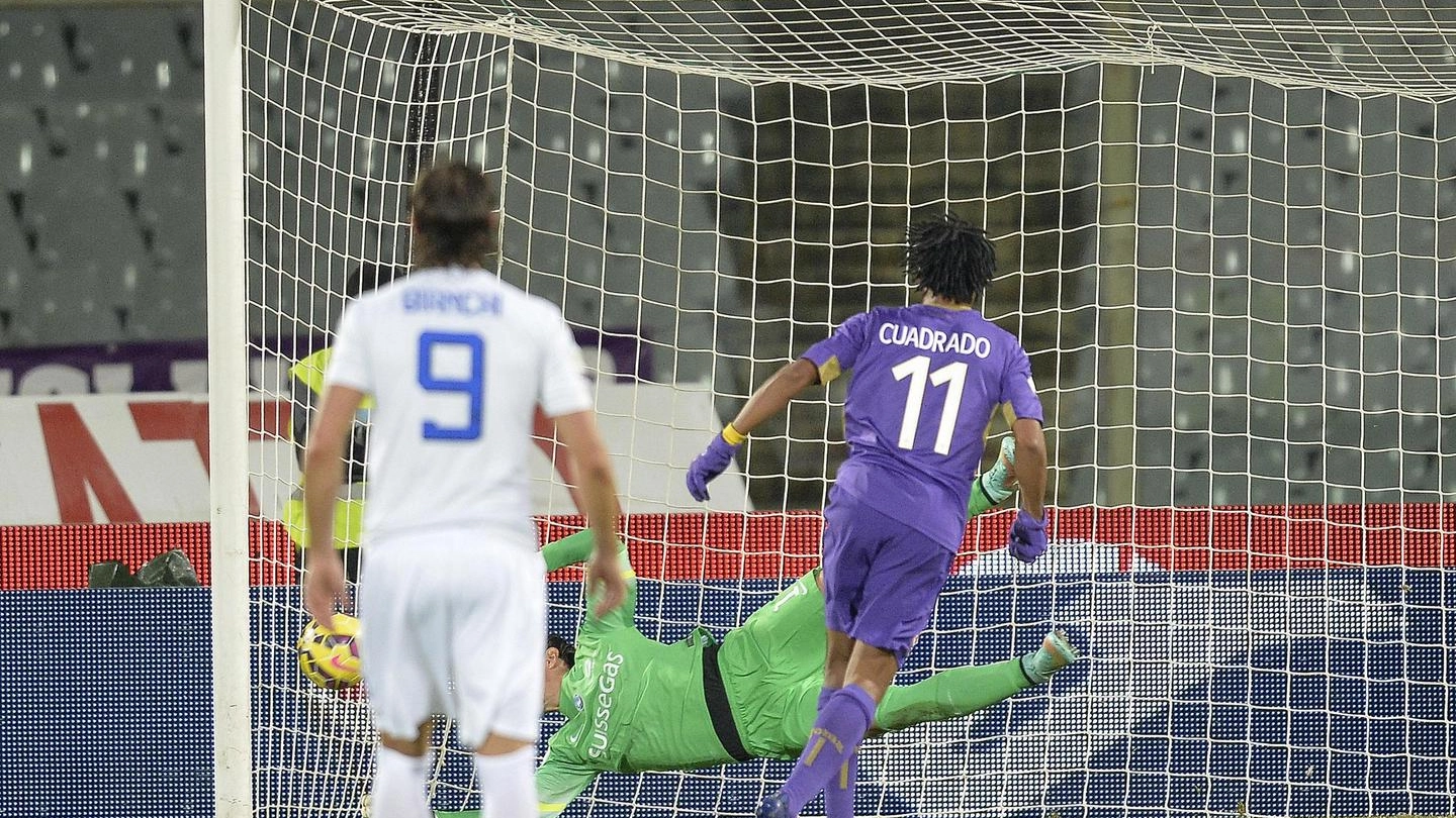 Cuadrado quando vestiva la maglia della Fiorentina che domenica potrebbe affrontare da ex di lusso