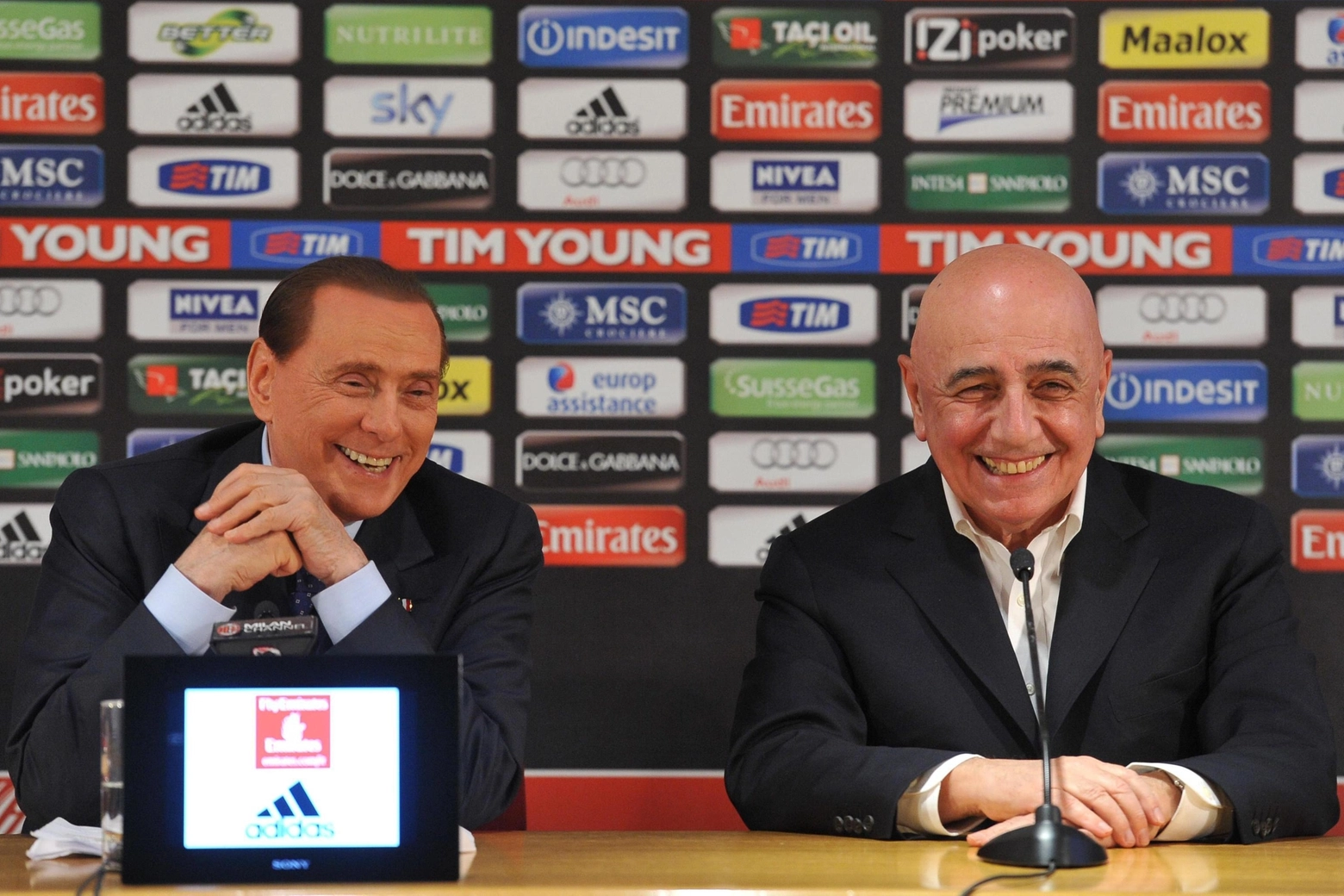 Silvio Berlusconi e Adriano Galliani ai tempi del Milan