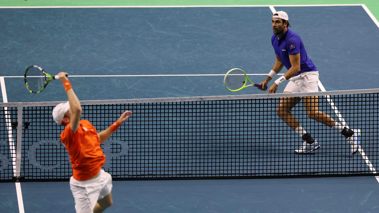 Botic Van de Zandschulp e Matteo Berrettini (foto Afp)