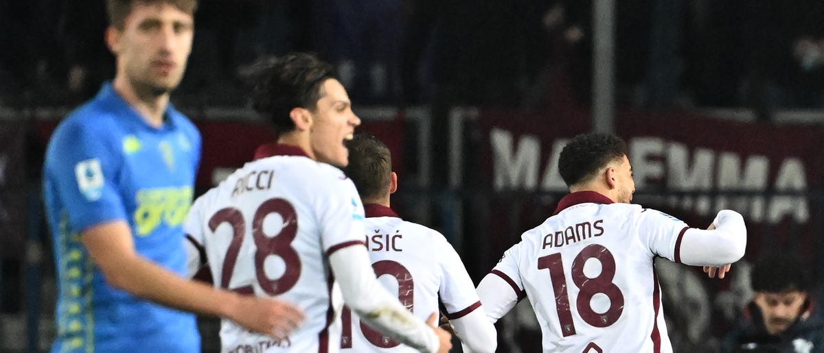 Empoli-Torino 0-1, l'Eurogol di Adams riporta i granata al successo