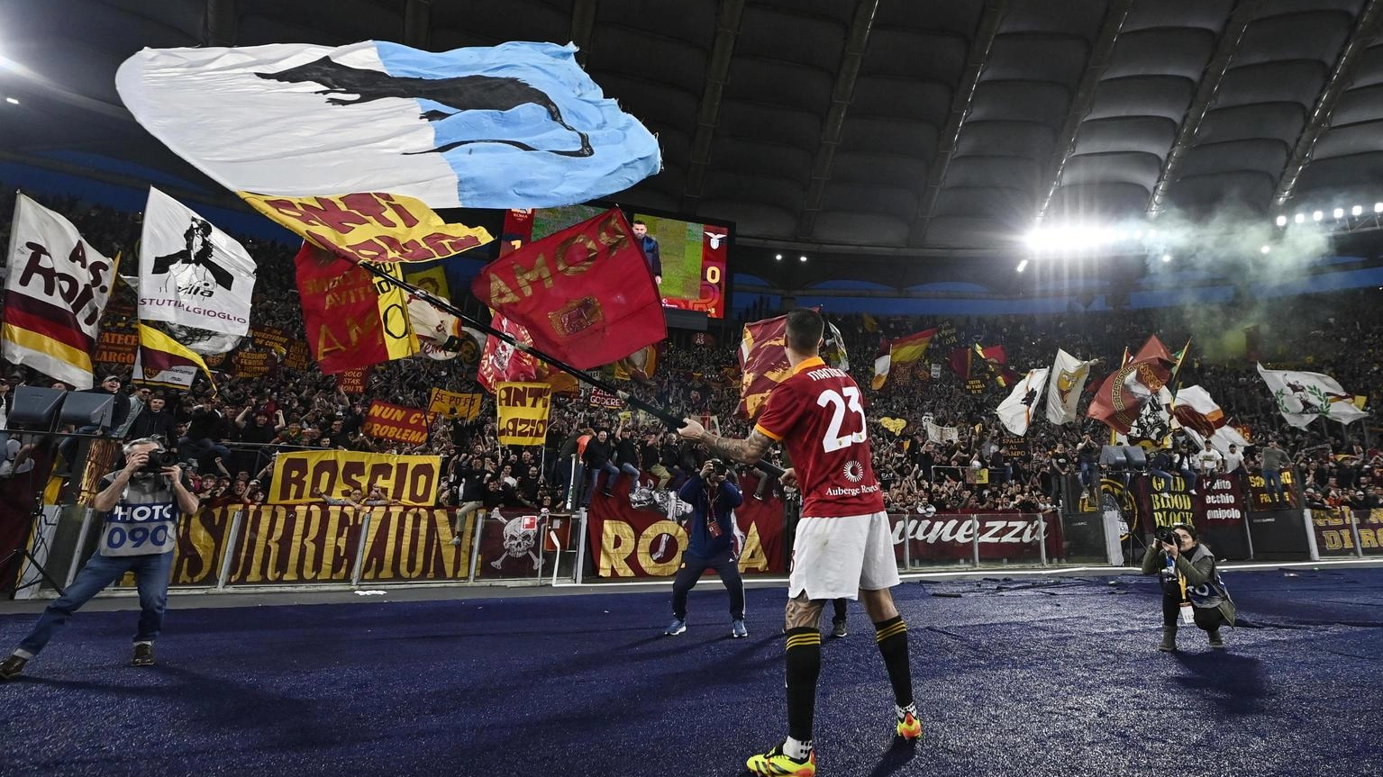 Derby: Mancini e la bandiera anti Lazio, procura Figc indaga