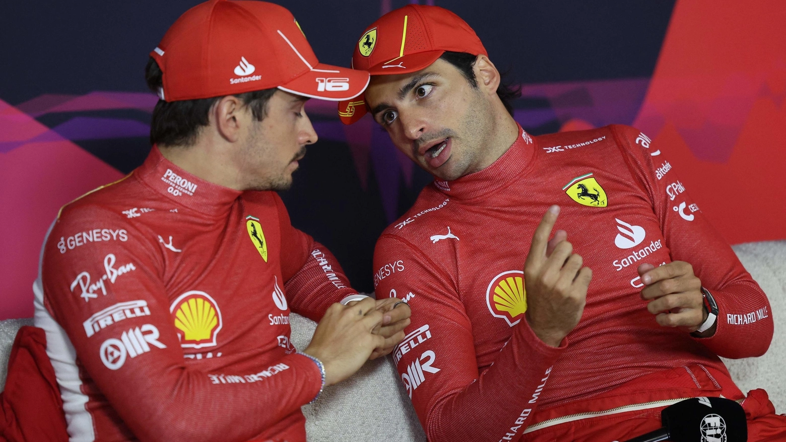 I piloti della Ferrari, Charles Leclerc e Carlos Sainz