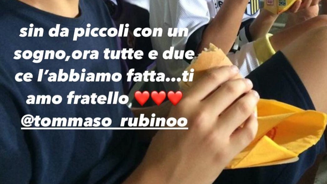 Rubino, il sogno è diventato realtà. E Martinelli lo applaude con una... foto