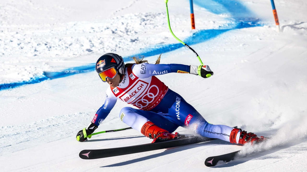 Sofia Goggia in azione in coppa del mondo