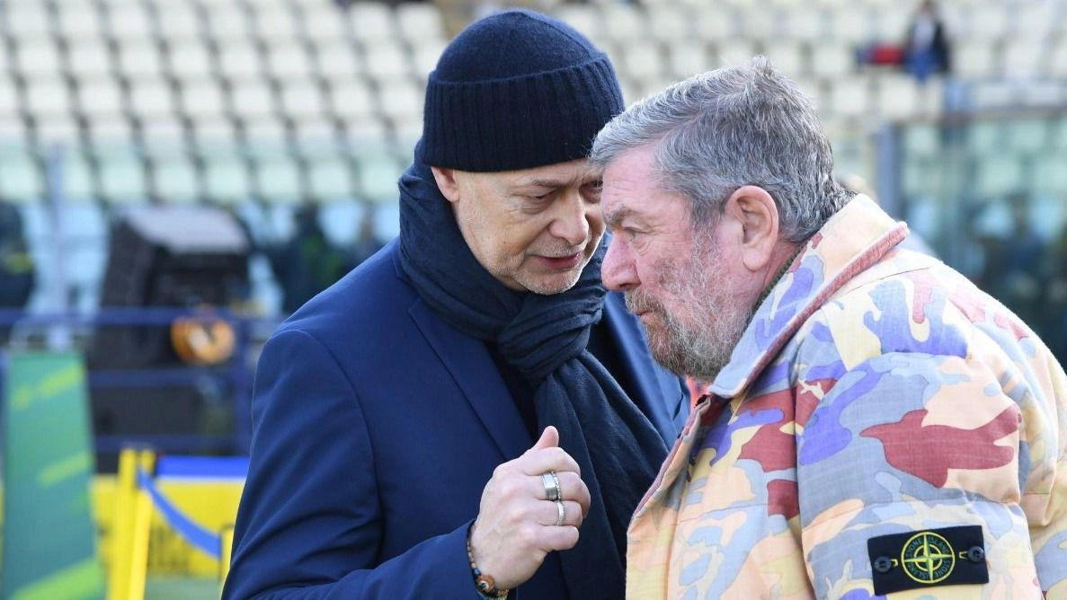 Paolo Viganò e il presidente Carlo Rivetti allo stadio Braglia