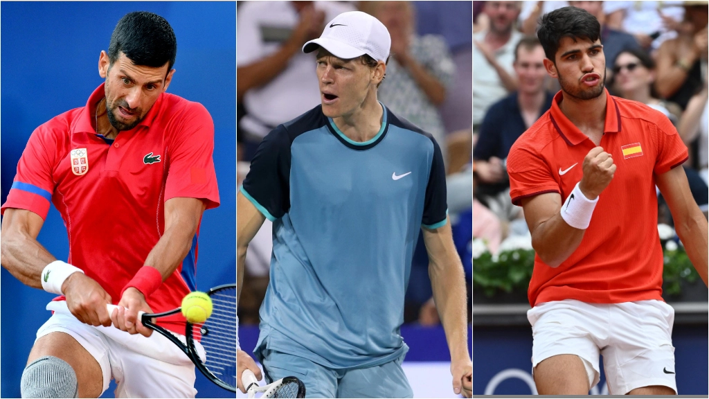 Novak Djokovic, Jannik Sinner e Carlos Alcaraz