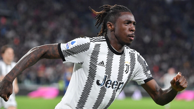 Moise Kean con la maglia della Juventus (Foto: Ansa)