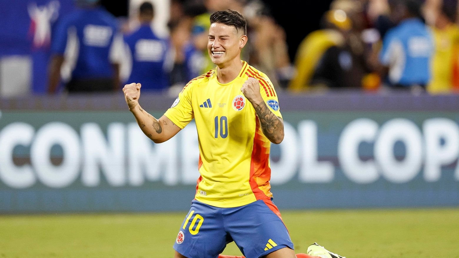 James Rodriguez con la maglia della Colombia in questa Coppa America