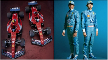 Ferrari, ecco le immagini del nuovo look: a Miami con livrea e divise azzurre