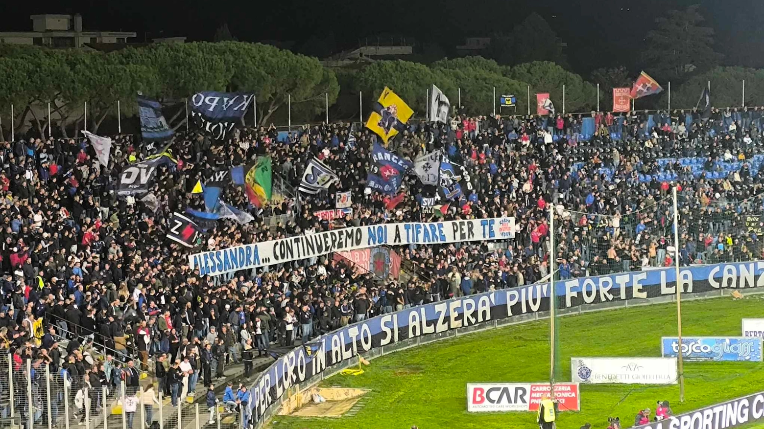 Il tifo all'Arena Garibaldi