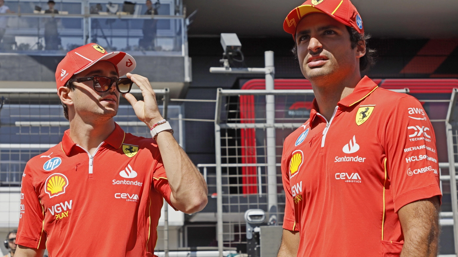 I piloti della Ferrari, Charles Leclerc e Carlos Sainz