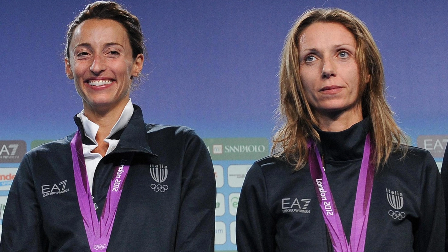 Elisa Di Francisca e Valentina Vezzali alle Olimpiadi di Londra 2012 (Ansa)