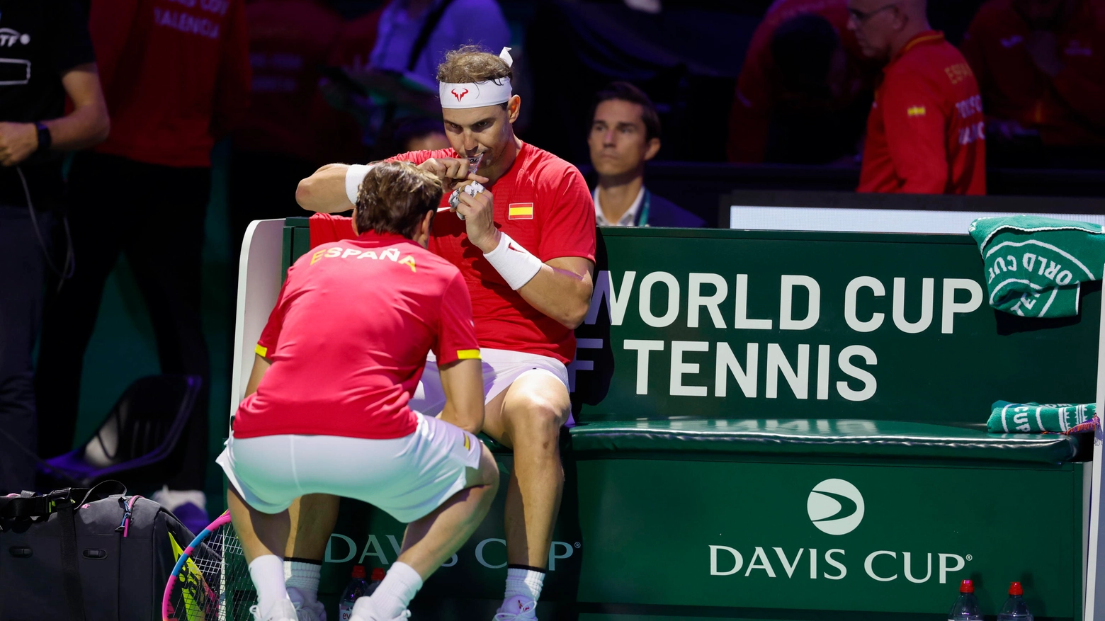 Rafa Nadal e il capitano della spagna David Ferrer