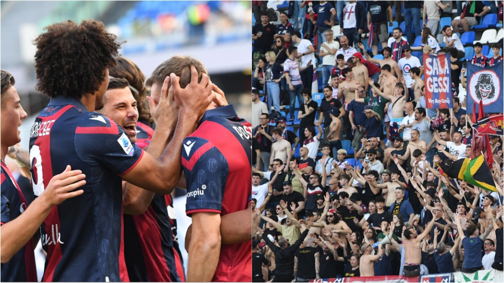 La gioia del Bologna: colpo Champions a Napoli