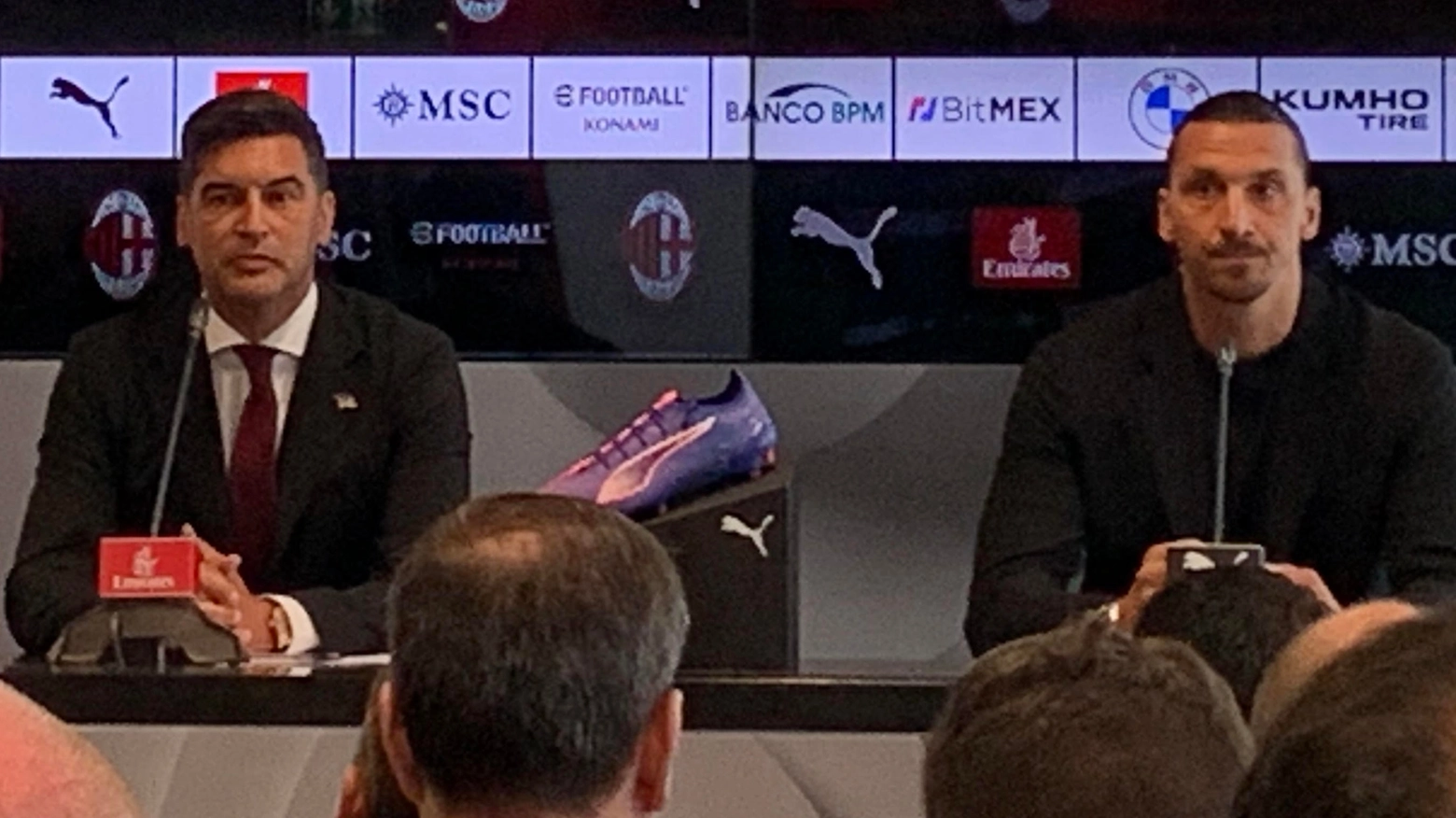 Fonseca e Ibrahimovic alla conferenza-stampa a Casa Milan