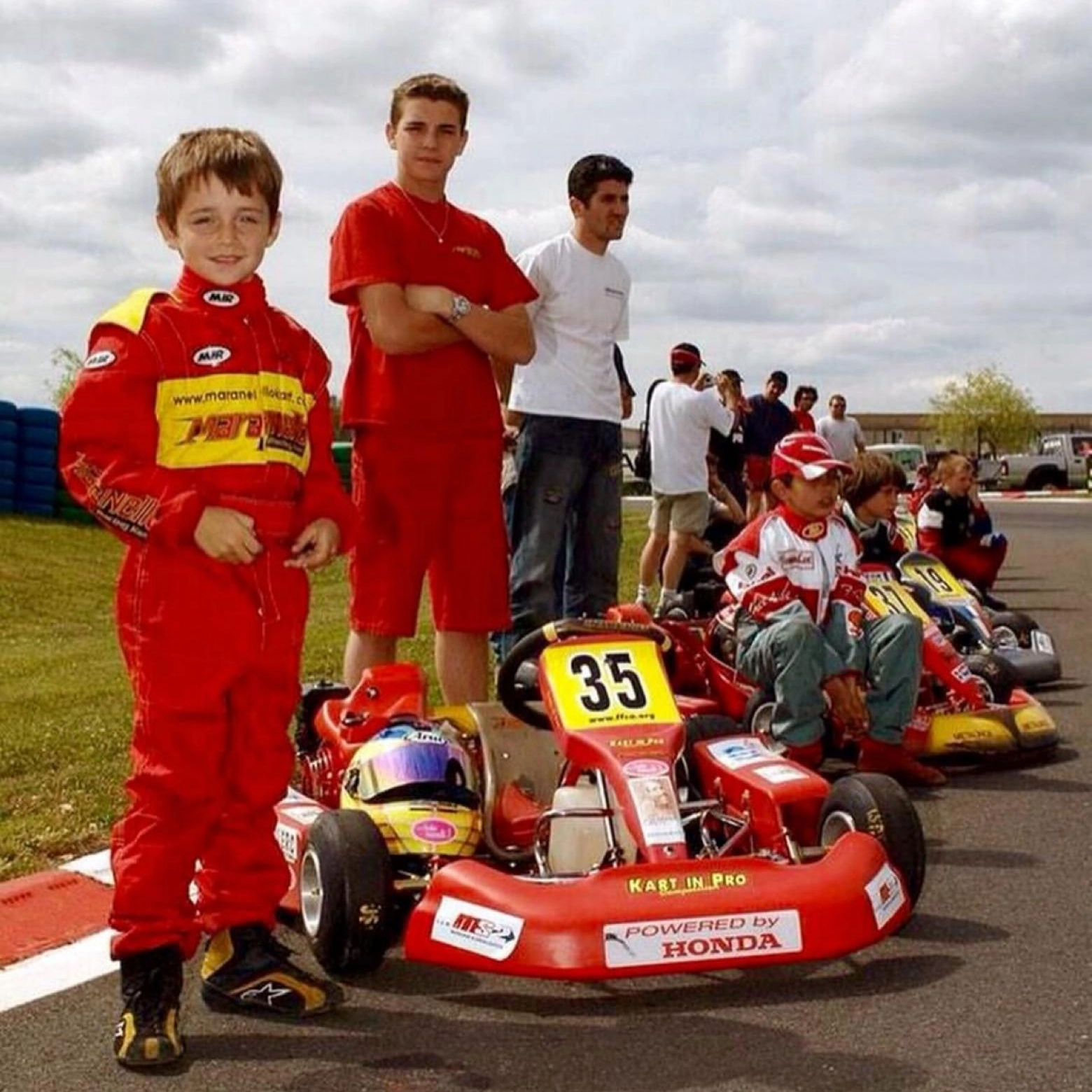 Un'altra foto di Leclerc e Bianchi al tempo dei kart