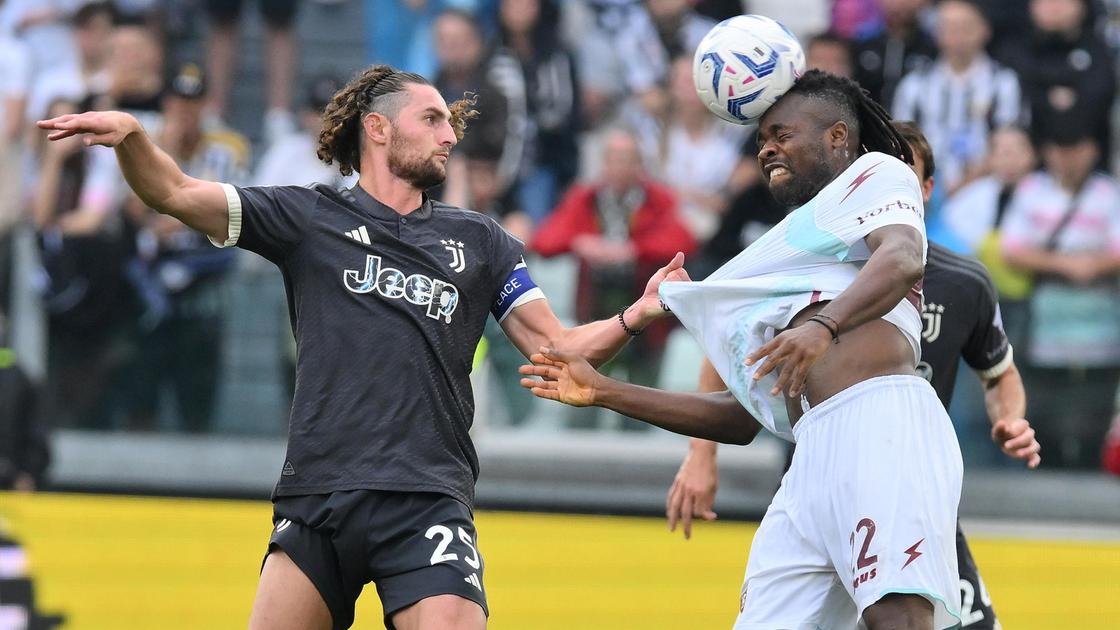 Juventus Salernitana 1 1, Rabiot salva i bianconeri nella serata dei legni